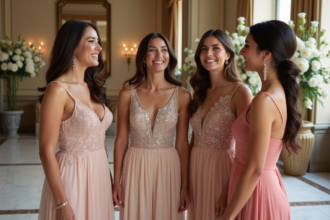 Groupe de femmes élégantes en robes de soirée tendance 2026