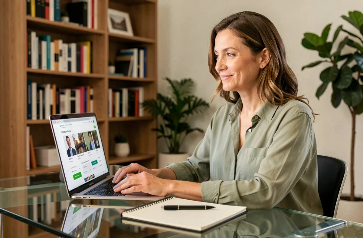 Femme recherchant un photographe à Gradignan selon son budget sur un site de comparaison en ligne